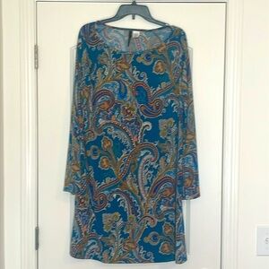 Chiasso Paisley Trumpet Sleeve Dress Size XL